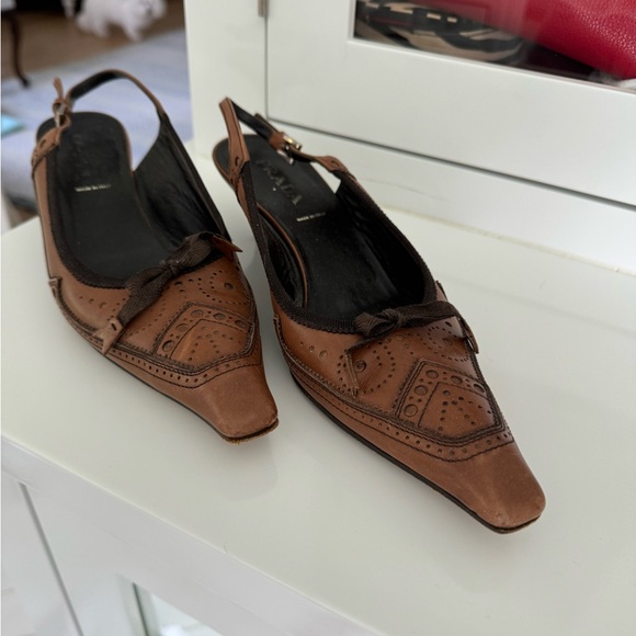 Prada Shoes - Prada kitten heel sling back. Vintage. Good condition.